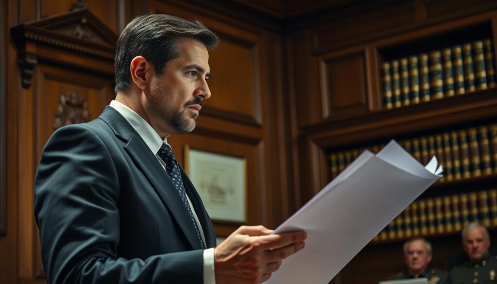A focused, determined motorcycle accident lawyer stands resolute in a wood-paneled courtroom, meticulously presenting evidence before a stern-faced judge. Dramatic side lighting casts long shadows, adding gravity to the scene. The lawyer's brow is furrowed in concentration, their voice clear and authoritative as they argue their client's case. In the background, law books line the shelves, symbolizing the depth of legal knowledge wielded in pursuit of justice. The atmosphere is one of high stakes and unwavering professionalism, reflecting the critical role a skilled motorcycle accident lawyer plays in securing rightful compensation for their injured client. A focused, determined motorcycle accident lawyer stands resolute in a wood-paneled courtroom, meticulously presenting evidence before a stern-faced judge. Dramatic side lighting casts long shadows, adding gravity to the scene. The lawyer's brow is furrowed in concentration, their voice clear and authoritative as they argue their client's case. In the background, law books line the shelves, symbolizing the depth of legal knowledge wielded in pursuit of justice. The atmosphere is one of high stakes and unwavering professionalism, reflecting the critical role a skilled motorcycle accident lawyer plays in securing rightful compensation for their injured client.