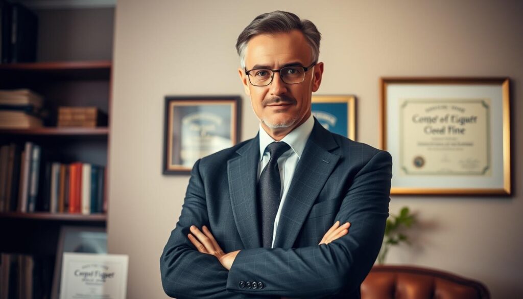A seasoned speeding fine lawyer stands confidently in a well-appointed office, their authoritative gaze conveying expertise and determination. Soft, directional lighting illuminates their sharp features and tailored suit, projecting an air of professionalism. In the background, a bookshelf and framed legal certificates suggest a wealth of legal knowledge and experience. The lawyer's pose and expression communicate a sense of calm, capable control, ready to guide clients through the potential consequences of a speeding ticket with skill and confidence. A seasoned speeding fine lawyer stands confidently in a well-appointed office, their authoritative gaze conveying expertise and determination. Soft, directional lighting illuminates their sharp features and tailored suit, projecting an air of professionalism. In the background, a bookshelf and framed legal certificates suggest a wealth of legal knowledge and experience. The lawyer's pose and expression communicate a sense of calm, capable control, ready to guide clients through the potential consequences of a speeding ticket with skill and confidence.